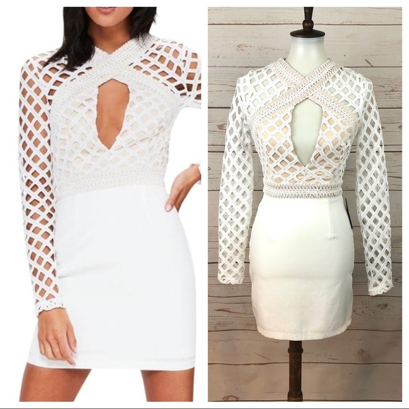 Missguided Dresses & Skirts - NWT Misguided Cross Lace Cutout Bodycon Dress